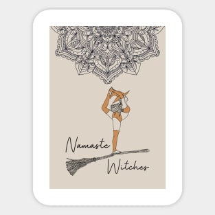 Namaste Witches Halloween Minimalist Yoga Witch Sticker